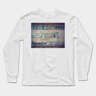 Egyptian goddess and gods, hieroglyphics, ancient relief Long Sleeve T-Shirt